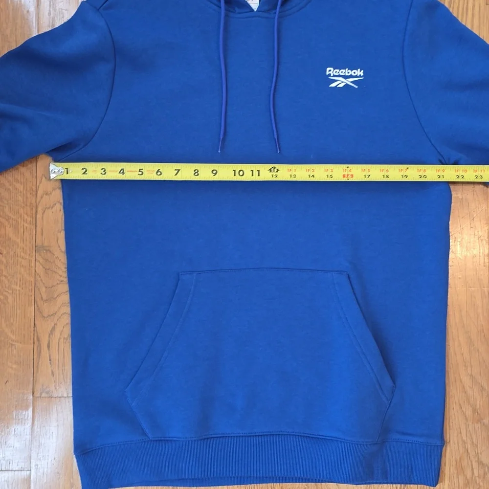 REEBOK BRAND SIGNATURE MEN'S BLUE PULLOVER FLEECE HOODIE SIZE MEDIUM - Picture 8 of 15